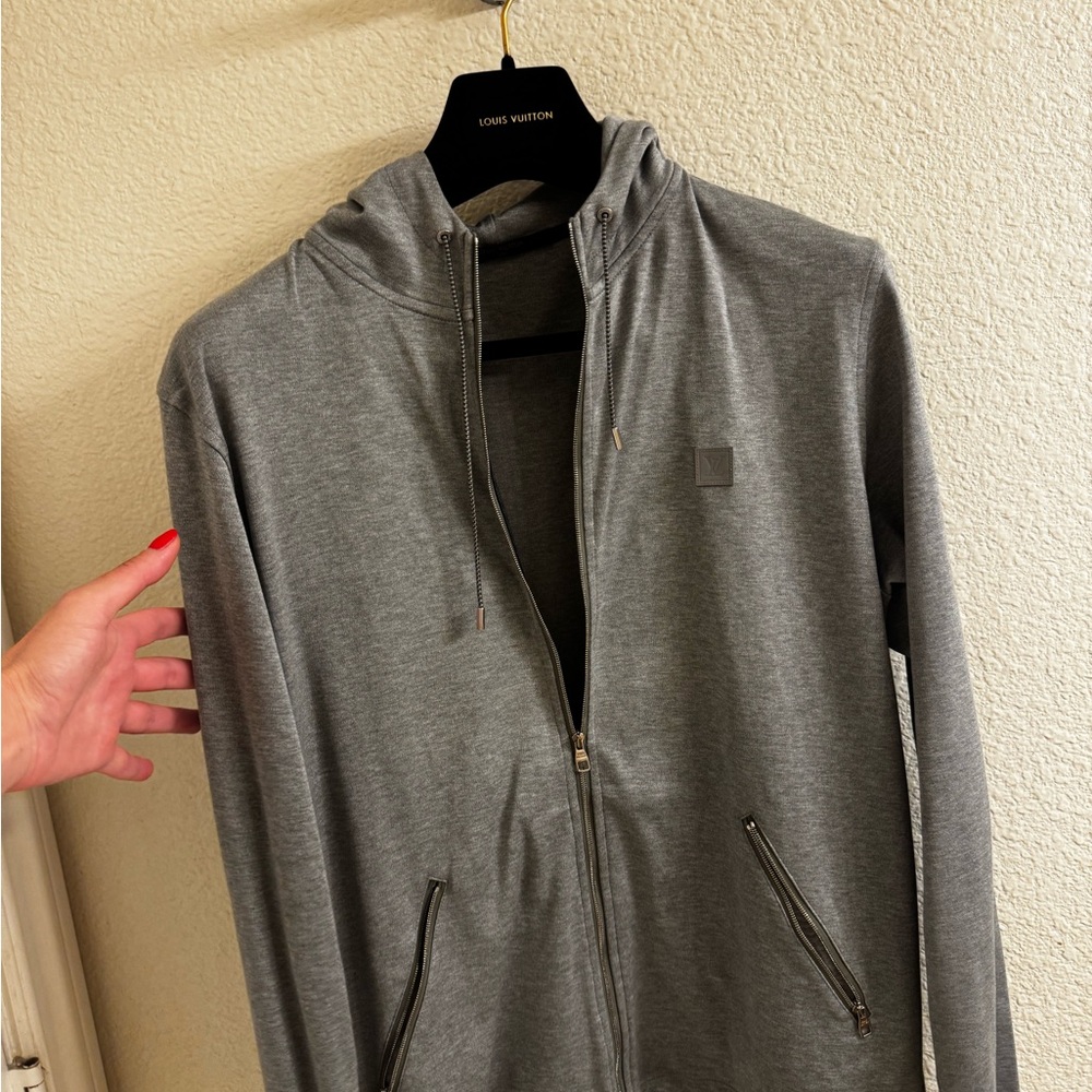 Louis Vuitton Charcoal Zip-Up Men's Sweater